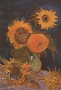 Still Life Vase with Five Sunflowers - Vincent van Gogh