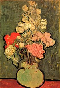 Still Life Vase with Rose-Mallows - Вінсент Ван Гог
