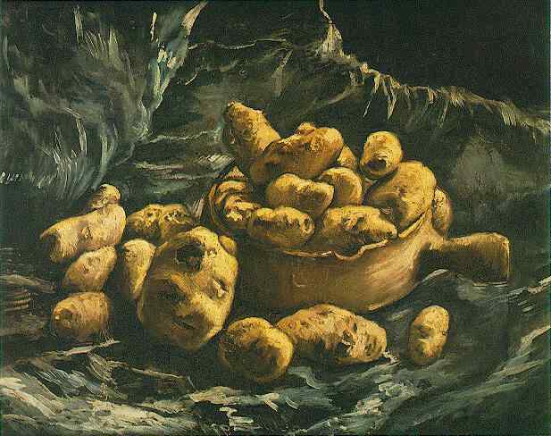 Still life with an Earthern bowl and potatoes, 1885 - 梵谷