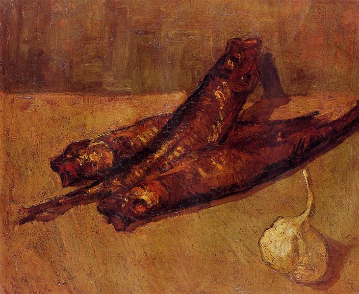 Натюрморт з копченою рибою і часником, 1887 - Вінсент Ван Гог
