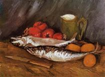 Still Life with Mackerels, Lemons and Tomatoes - Винсент Ван Гог