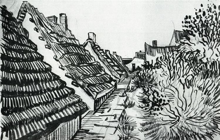 Street in Saintes-Maries, 1888 - 梵谷