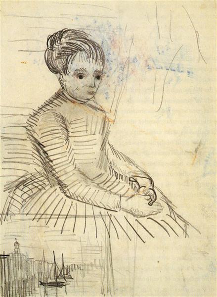 Study for Woman Sitting by a Cradle, 1887 - 梵谷
