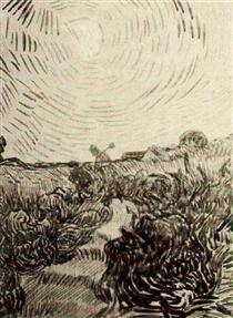 Sun Disk above a Path between Shrubs - Vincent van Gogh