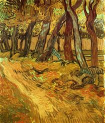 The Garden of Saint-Paul Hospital with Figure - Vincent van Gogh