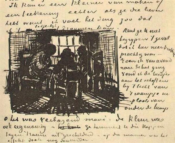 Three Persons Sitting at the Window, 1885 - Вінсент Ван Гог
