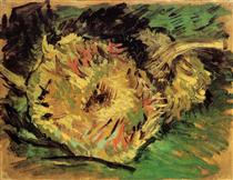 Two Cut Sunflowers - Vincent van Gogh