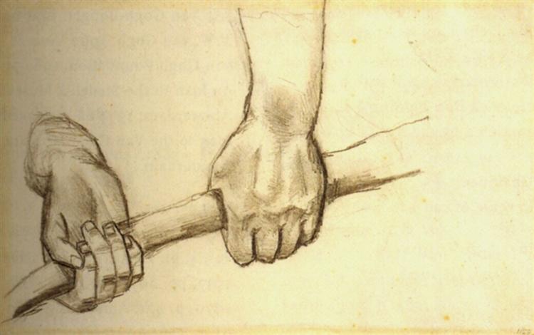 Two Hands with a Stick, 1885 - 梵谷