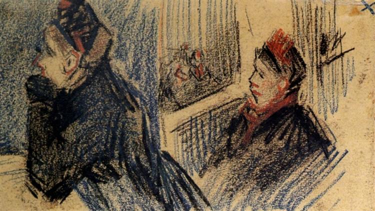 Two Women in a Balcony Box, 1885 - Вінсент Ван Гог