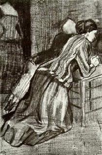Two Women, Kneeling - Винсент Ван Гог