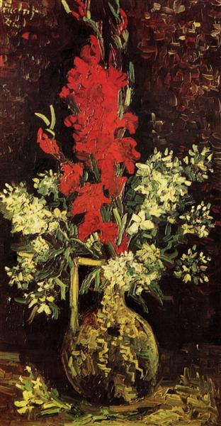 Vase with Gladioli and Carnations, 1886 - Вінсент Ван Гог
