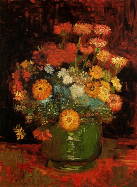Vase with Zinnias, 1886 - Вінсент Ван Гог