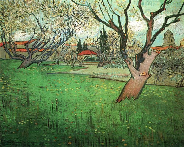 View of Arles with Trees in Blossom, 1888 - 梵谷