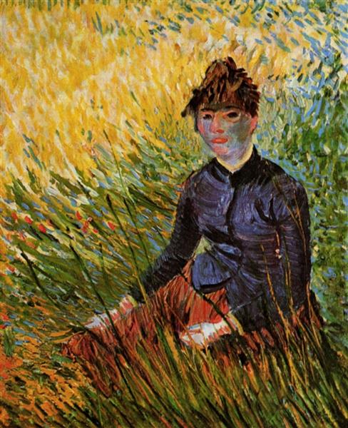 Woman Sitting in the Grass, 1887 - 梵谷