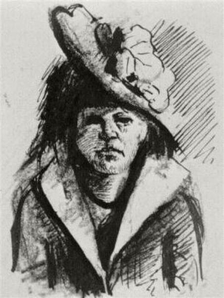 Woman with Hat, Half-Length, 1886 - 梵谷