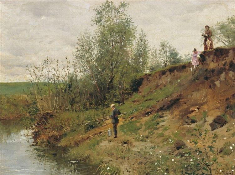 Fishing, 1884 - Vladímir Makovski