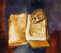 A Skull on the Open Book - Wladimir Jewgrafowitsch Tatlin