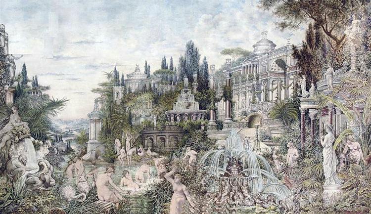 An Enchanted Garden, 1882 - Wilhelm Kotarbinski - WikiArt.org
