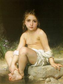 Child at Bath - William Adolphe Bouguereau