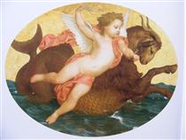 Cupid on a sea monster - Адольф Вільям Бугро