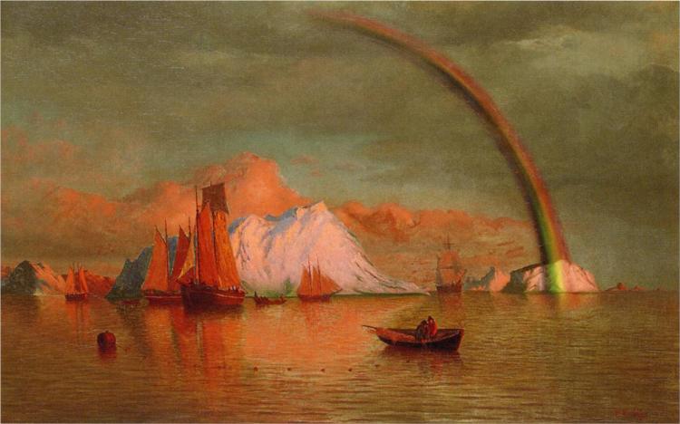 Coucher de soleil arctique avec arc-en-ciel, 1877 - William Bradford