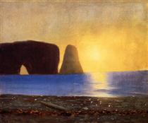 The Sun Sets, Perce Rock, Gaspe, Quebec - Уильям Брэдфорд