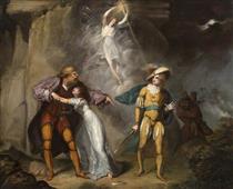 Scene from 'The Tempest' by William Shakespeare - Вільям Гамільтон