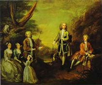 Dipinto con numeri per adulti Mr e Mrs John Gravenor e le loro figlie  Elizabeth e Ann Dipinto di Thomas Gainsborough Kit da dipingere con i  numeri su