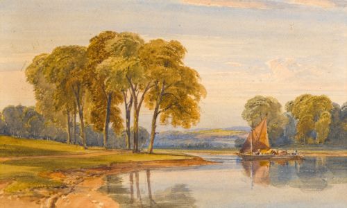 A Sailing Boat on a River - William Leighton Leitch