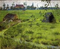 A Bit of Holland Meadows (aka A Bit of Green in Holland) - William Merritt Chase