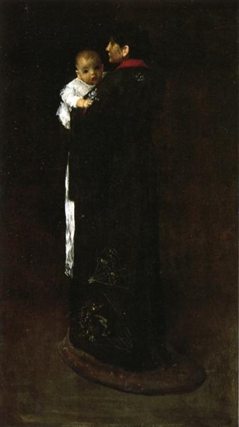 Mother and Child (The First Portrait) - William Merritt Chase