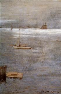 Sailboat at Anchor - Уильям Меррит Чейз