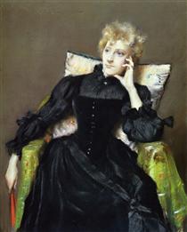 Seated Woman in Black Dress - Вільям Мерріт Чейз