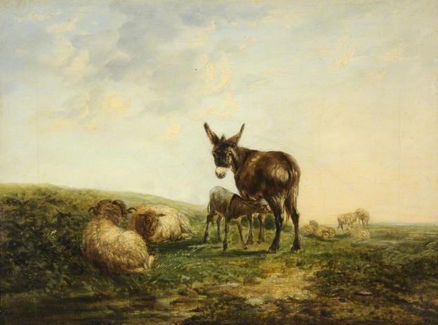 Donkey and Sheep - William Shayer