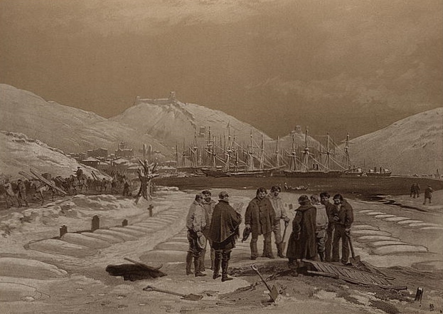 Graves at the head of the harbour of Balaklava, 1855 - William Simpson