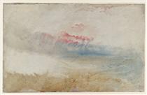 Red Sky over a Beach - J.M.W. Turner