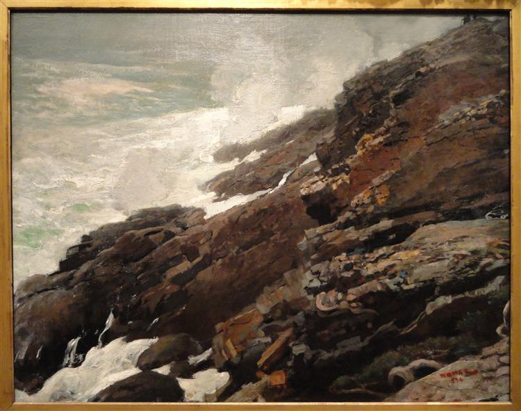 High Cliff, Coast of Maine, 1894 - 温斯洛·霍默