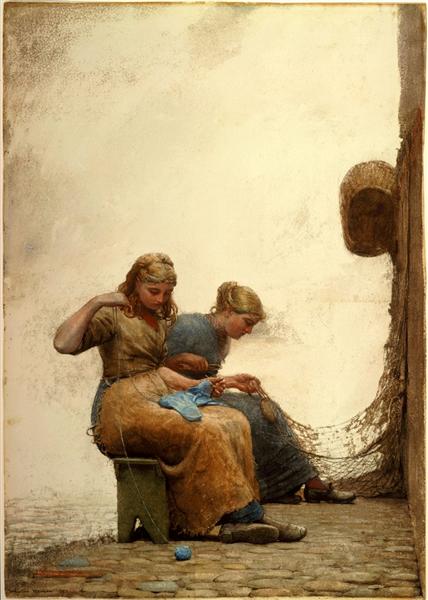 Mending the nets, 1881 - Уинслоу Хомер