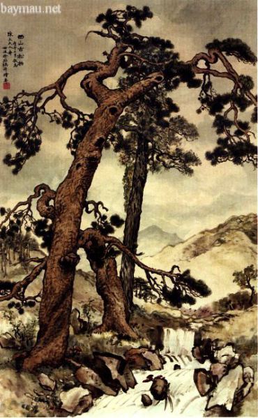 Ancient pine and juniper on the west hills, 1918 - 徐悲鴻
