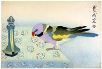 Parakeet on Table - Yamamura Toyonari