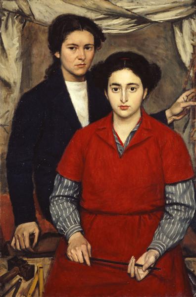Two Girl Friends, 1946 - Yannis Moralis