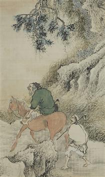 Herb Gatherers in the Mountains (detail) - 與謝蕪村