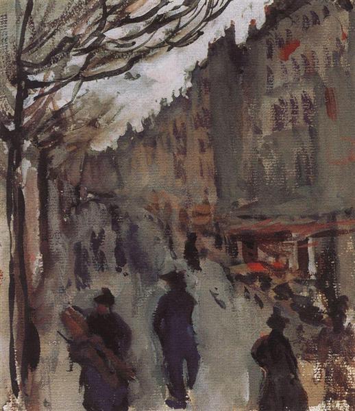 Boulevard in Paris, c.1900 - Sinaida Jewgenjewna Serebrjakowa