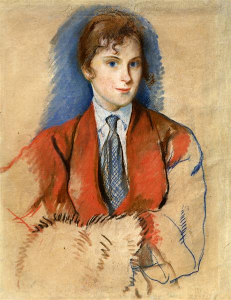 Girl with tie, 1923 - Zinaïda Serebriakova