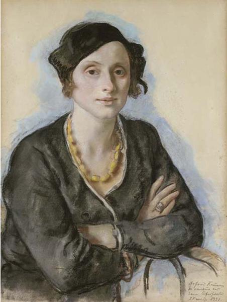 Portrait of Ekaterina Cavos Hunter, the artist's cousin - Zinaida Serebriakova