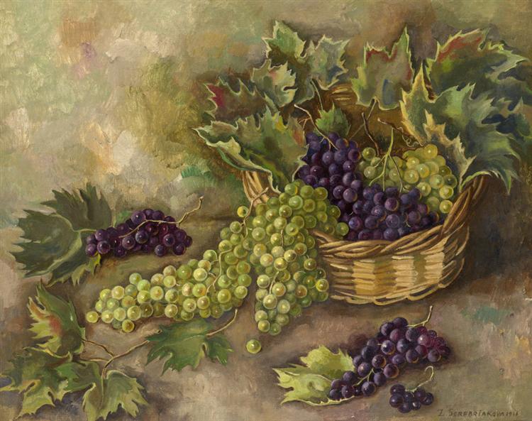 Still Life with Grapes, 1936 - Sinaida Jewgenjewna Serebrjakowa